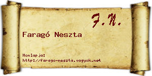 Faragó Neszta névjegykártya